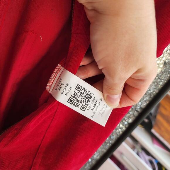 Corduroy Jumpsuit Overall M Red Stretchy Cotton Utility Retro Bootcut New - Picture 11 of 11